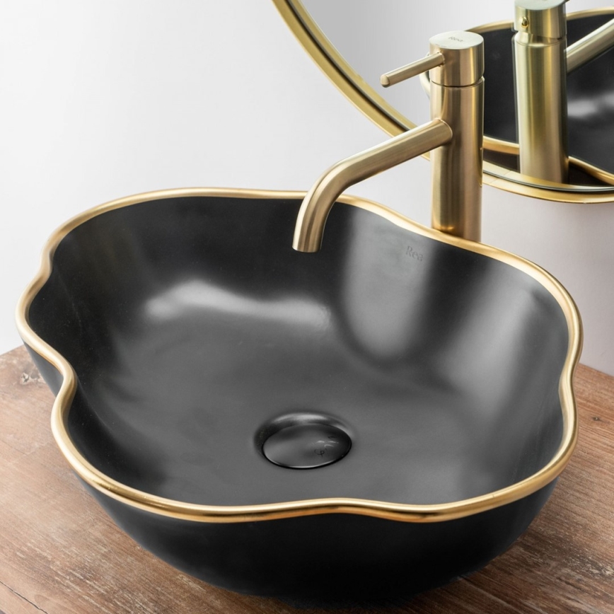 REA-B4526 - Wastafelkraan LUNGO 28 cm geborsteld goud
