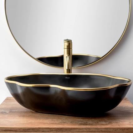 REA-B4526 - Wastafelkraan LUNGO 28 cm geborsteld goud