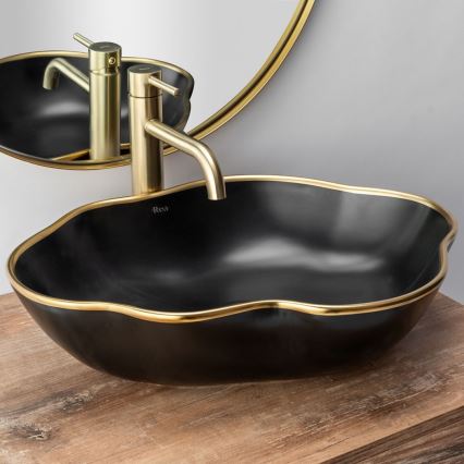 REA-B4526 - Wastafelkraan LUNGO 28 cm geborsteld goud
