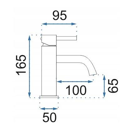 REA-B4527 - Wastafelkraan LUNGO 16,5 cm geborsteld goud
