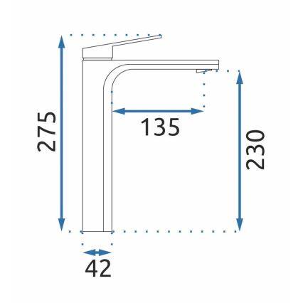 REA-B4896 - Wastafelkraan MARCO 27,5 cm zwart