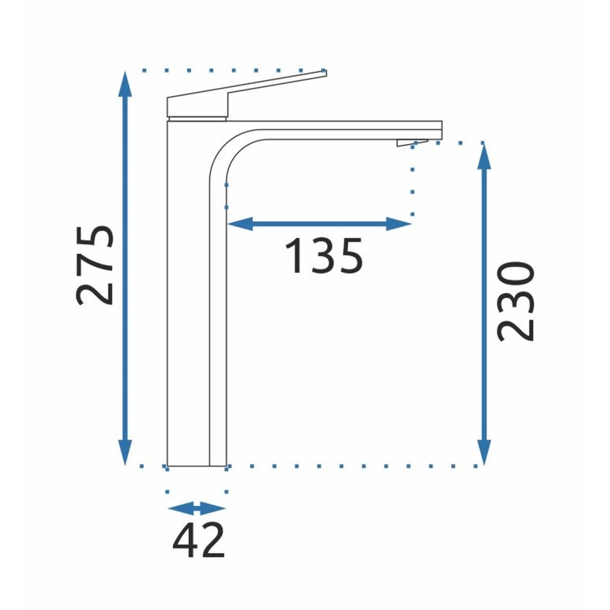 REA-B4896 - Wastafelkraan MARCO 27,5 cm zwart