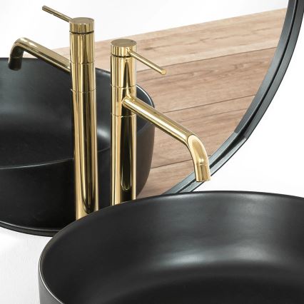 REA-B5002 - Wastafelmengkraan LUGANO 34 cm goudkleurig