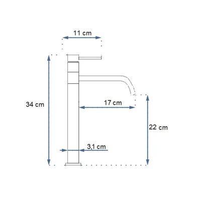 REA-B5002 - Wastafelmengkraan LUGANO 34 cm goudkleurig