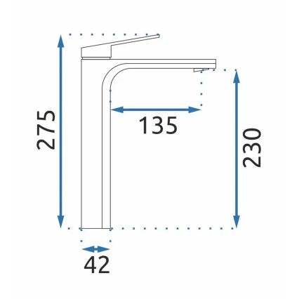 REA-B5062 - Wastafelmengkraan MARCO 27,5 cm titaan