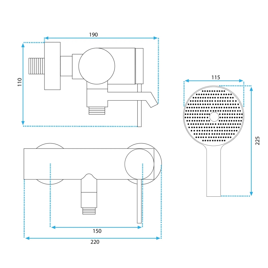 REA-B5099 - Badset FOSS mat zwart