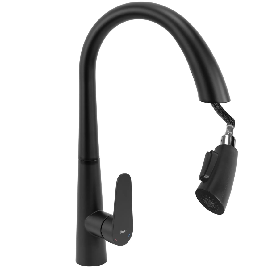 REA-B5313 - Keukenkraan met uittrekbare sproeikop ROSS 43 cm zwart