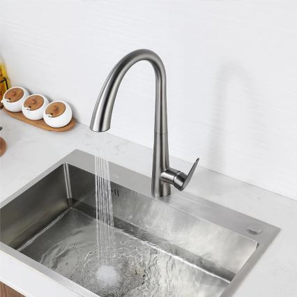 REA-B5314 - Keukenkraan met uittrekbare sproeikop ROSS 43 cm nikkel
