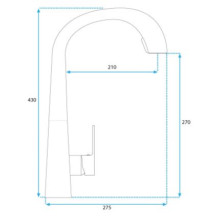 REA-B5314 - Keukenkraan met uittrekbare sproeikop ROSS 43 cm nikkel