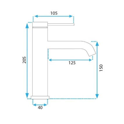 REA-B5323 - Wastafelkraan CLIF 20,5 cm, geborsteld goud