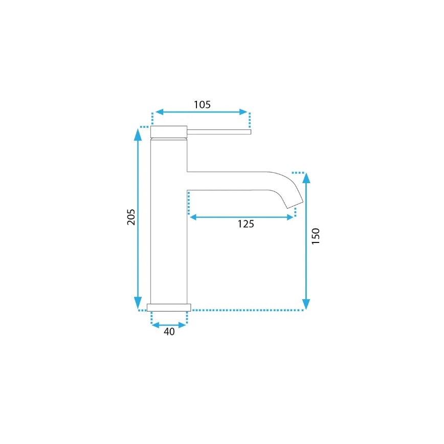 REA-B5323 - Wastafelkraan CLIF 20,5 cm, geborsteld goud