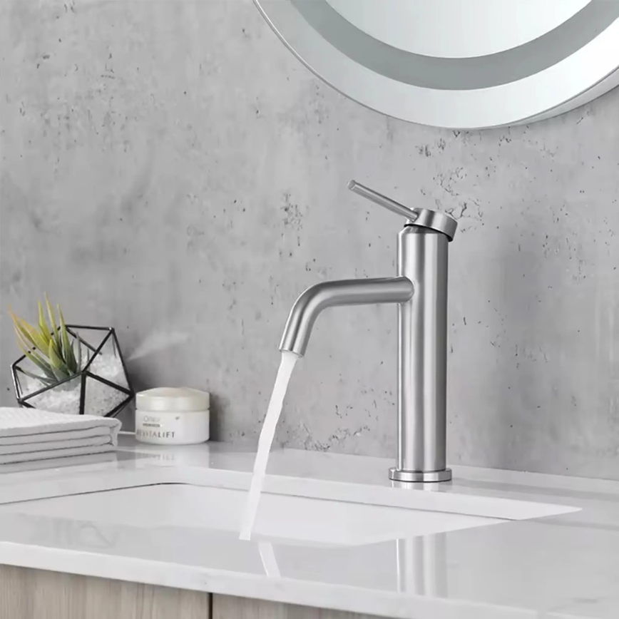 REA-B5324 - Wastafelkraan CLIF 20,5 cm geborsteld staal