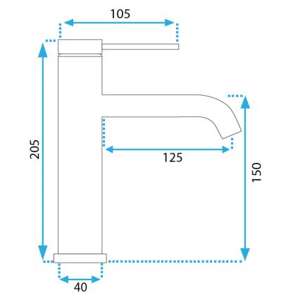 REA-B5324 - Wastafelkraan CLIF 20,5 cm geborsteld staal