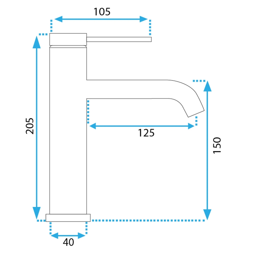 REA-B5324 - Wastafelkraan CLIF 20,5 cm geborsteld staal