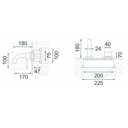REA-B5332 - Wastafelmengkraan OWEN voor inbouw, zwart