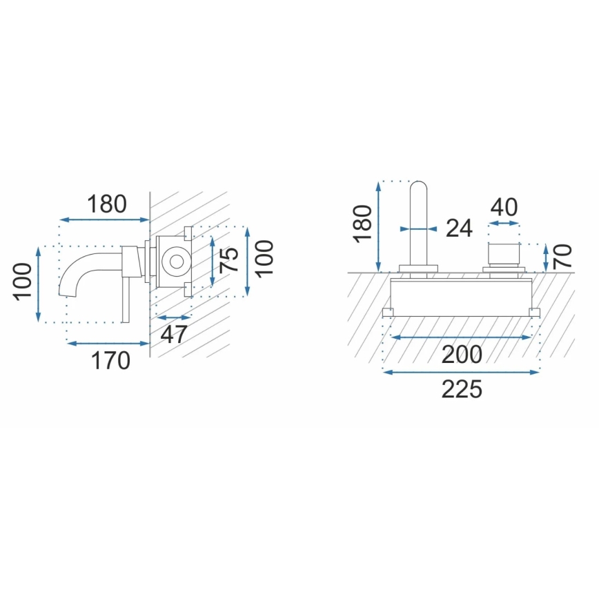 REA-B5332 - Wastafelmengkraan OWEN voor inbouw, zwart