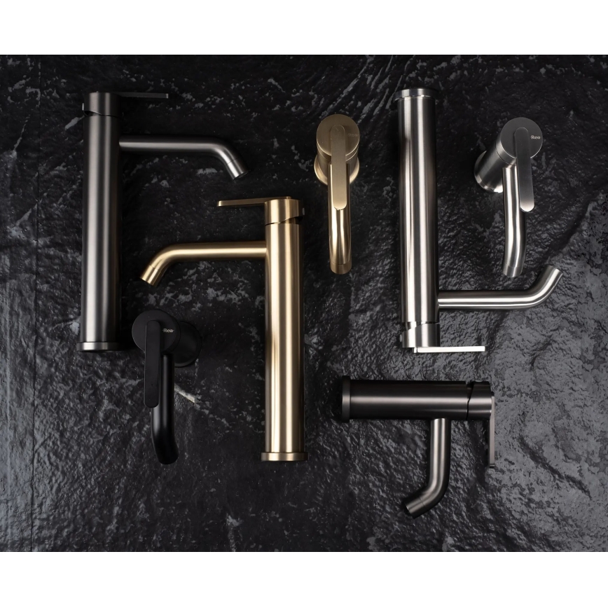 REA-B5509 - Wastafelmengkraan ONTARIO 30 cm geborsteld goud