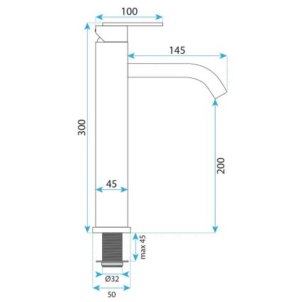REA-B5511 - Wastafelmengkraan ONTARIO 30 cm, titaan