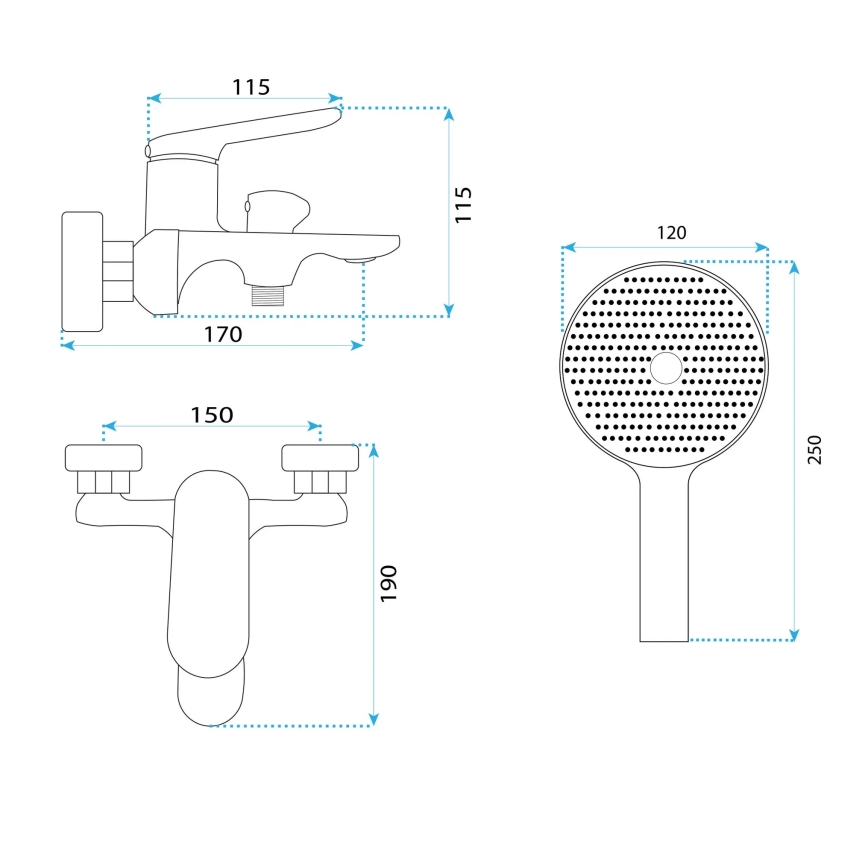 REA-B5941 - Badset MARCO mat zwart