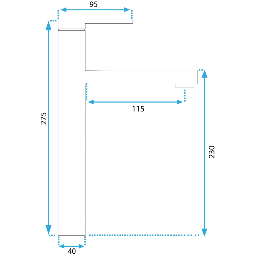 REA-B6214 - Wastafelkraan PIXEL 27,5 cm zwart