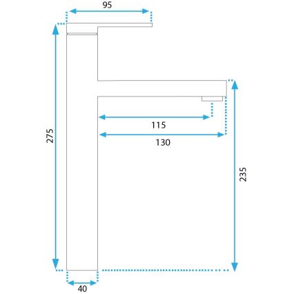 REA-B6215 - Wastafelkraan PIXEL 27,5 cm, goudkleurig