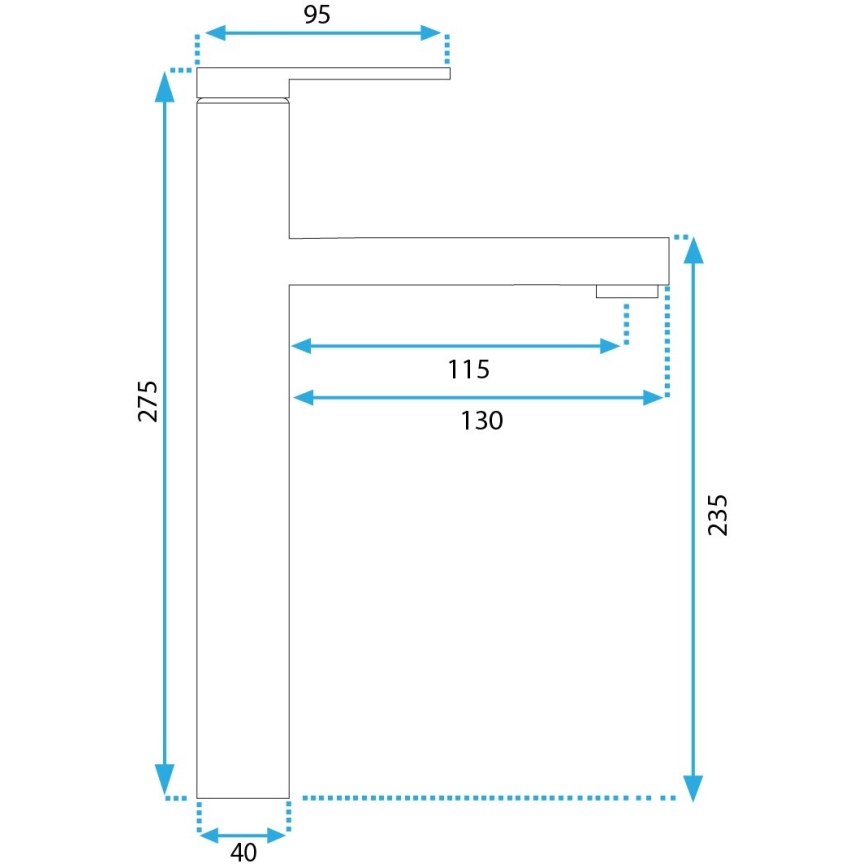REA-B6215 - Wastafelkraan PIXEL 27,5 cm, goudkleurig
