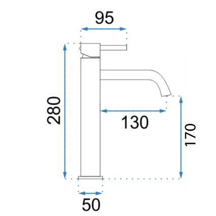 REA-B6321 - Wastafelmengkraan LUNGO 28 cm roségoud