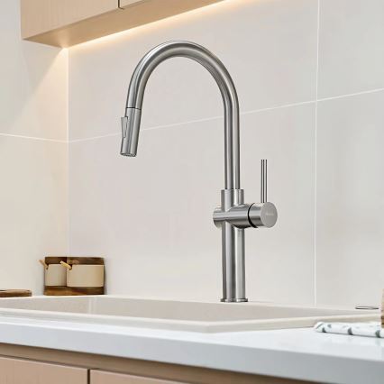 REA-B6330 - Keukenkraan met uittrekbare uitloop FRESH 45 cm nikkel