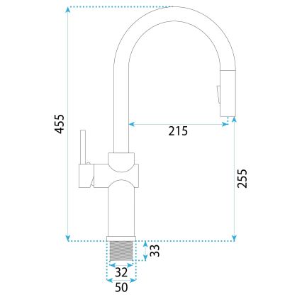 REA-B6330 - Keukenkraan met uittrekbare uitloop FRESH 45 cm nikkel