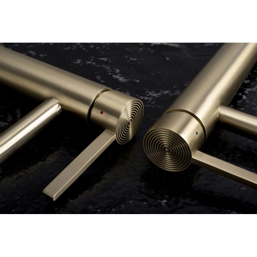 REA-B6444 - Gouden wastafelmengkraan FOSTER 18,2 cm