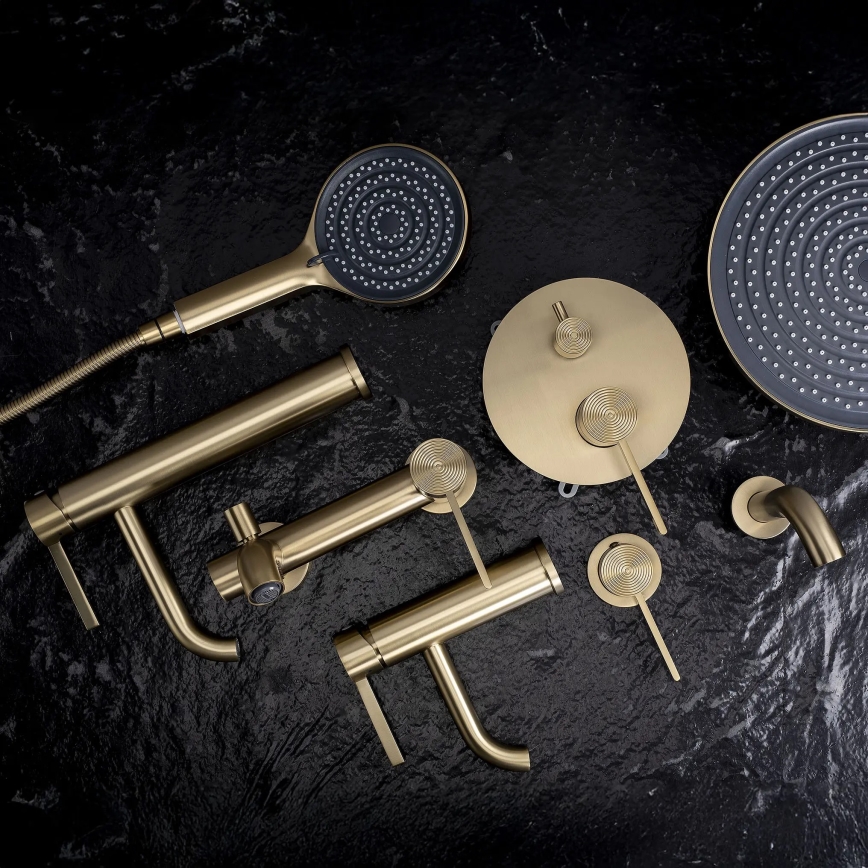 REA-B6444 - Gouden wastafelmengkraan FOSTER 18,2 cm