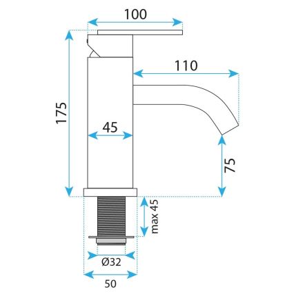 REA-B6444 - Gouden wastafelmengkraan FOSTER 18,2 cm