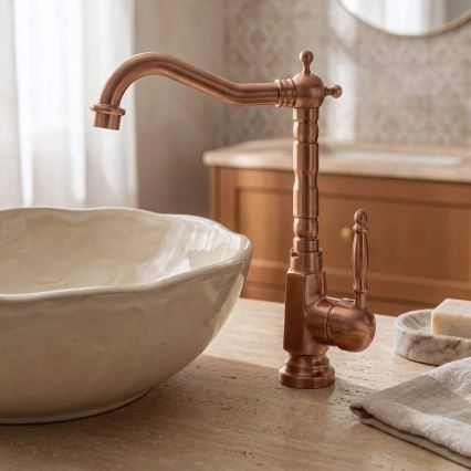 REA-B6528 - Wastafelkraan BONA 28,5 cm geborsteld koper