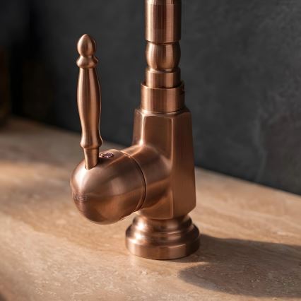 REA-B6528 - Wastafelkraan BONA 28,5 cm geborsteld koper
