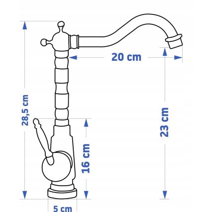 REA-B6528 - Wastafelkraan BONA 28,5 cm geborsteld koper