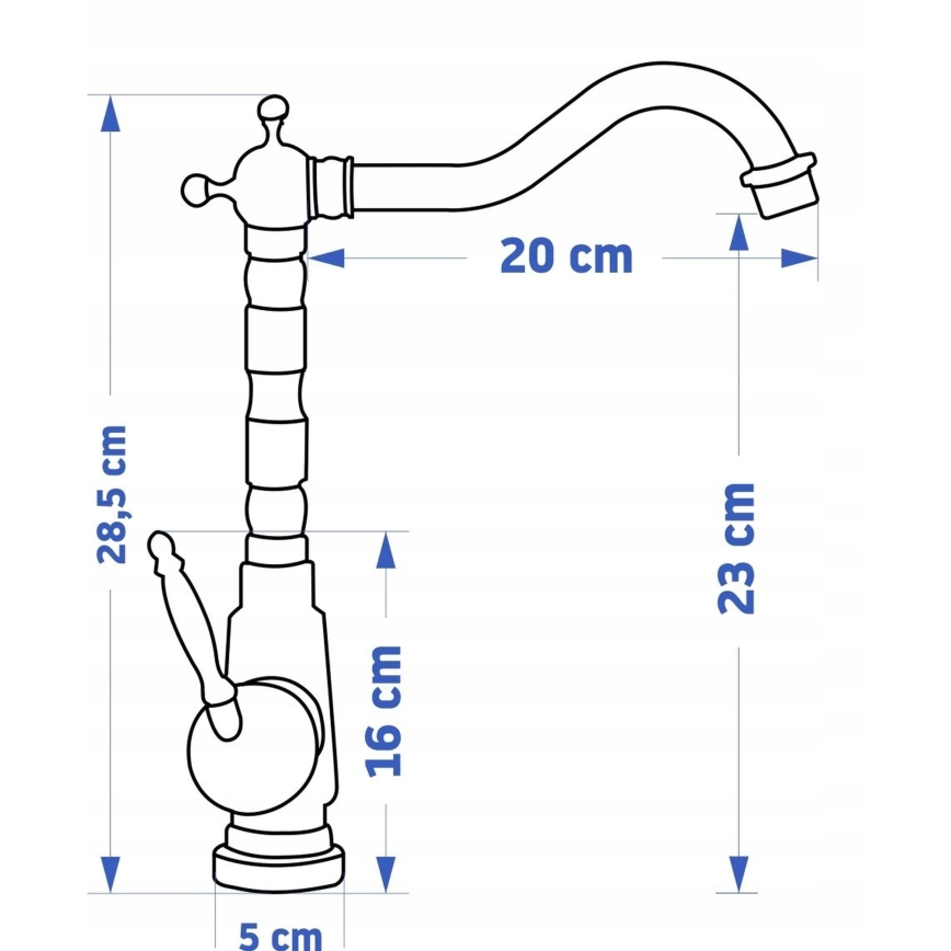 REA-B6528 - Wastafelkraan BONA 28,5 cm geborsteld koper