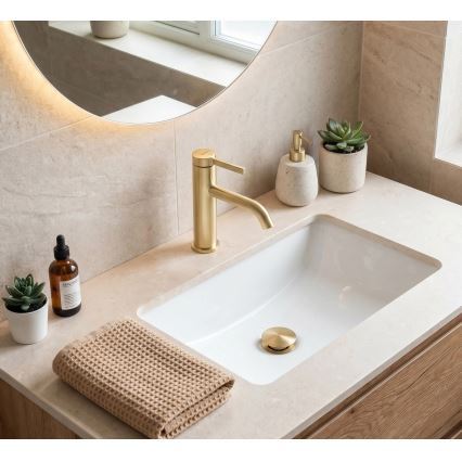 REA-B6533 - Wastafelkraan RIVO 16,5 cm geborsteld goud