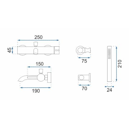 REA-B6634 - Badset LUNGO mat zwart