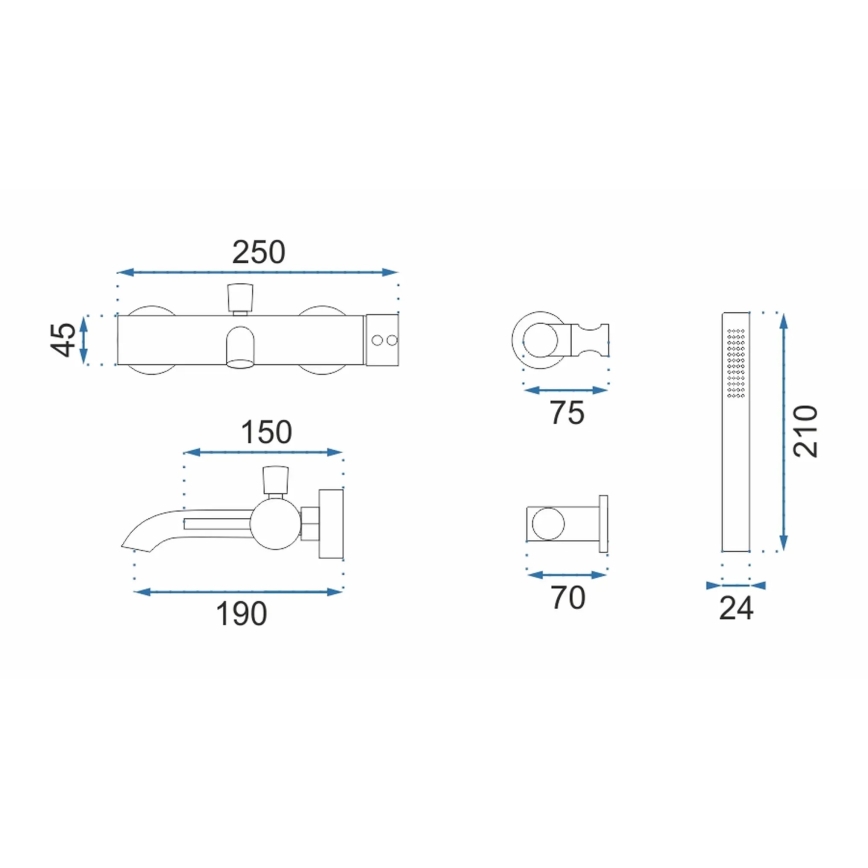 REA-B6634 - Badset LUNGO mat zwart