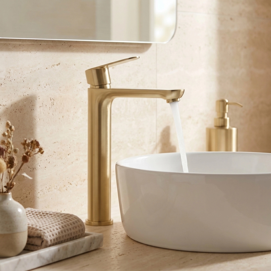 REA-B6671 - Wastafelkraan LOGAN 29,5 cm, geborsteld goud