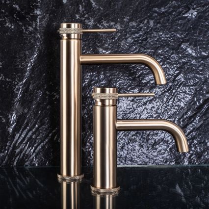REA-B6950 - Wastafelmengkraan LUNGO 16,5 cm geborsteld goud