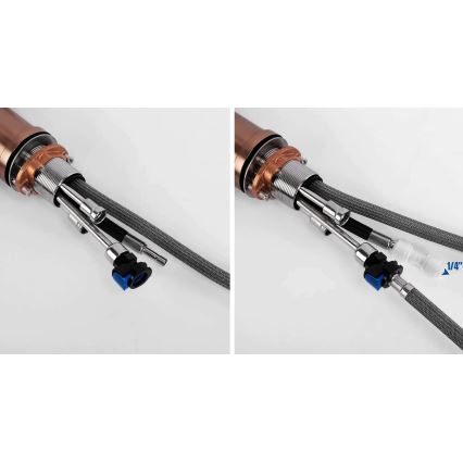 REA-B7436 - Keukenkraan met uittrekbare sproeikop en ECO FRESH-filtratie 37,5 cm koper