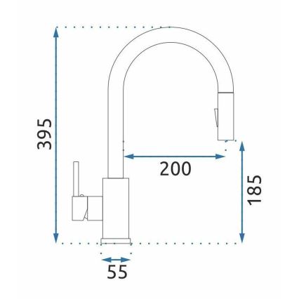 REA-B7437 - Keukenkraan met uittrekbare uitloop FRESH 45 cm titaan