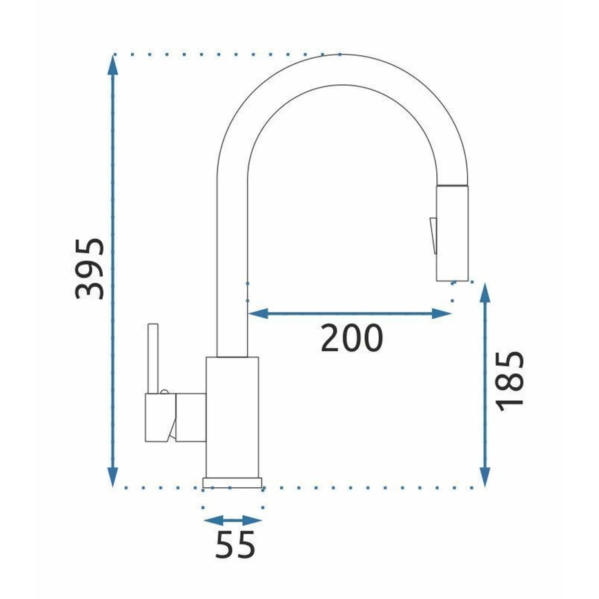 REA-B7437 - Keukenkraan met uittrekbare uitloop FRESH 45 cm titaan