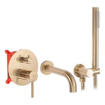 REA-B7503 - Badset met inbouwmengkraan LUNGO, geborsteld goud
