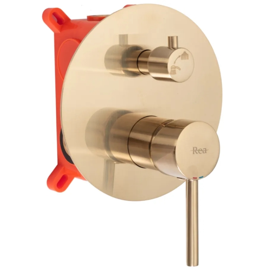 REA-B7503 - Badset met inbouwmengkraan LUNGO, geborsteld goud