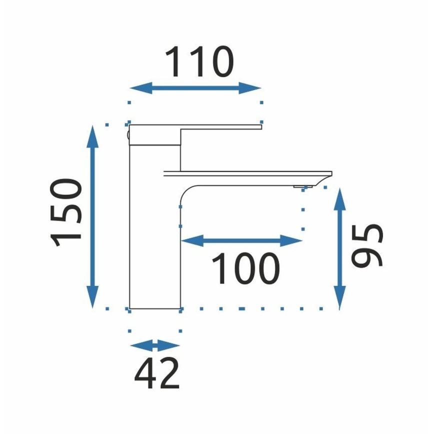 REA-B7960 - Wastafelmengkraan STORM 15 cm geborsteld goud