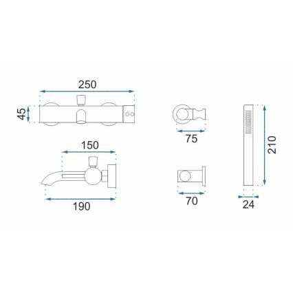 REA-B8030 - Badset LUNGO mat wit