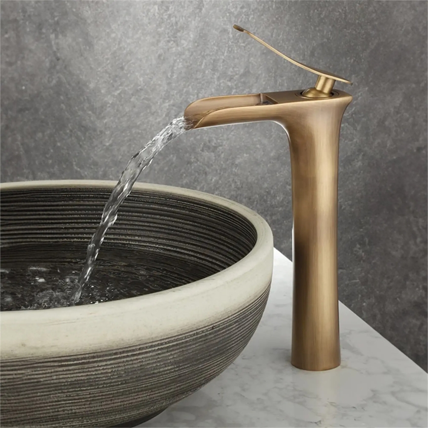 REA-B8120 - Wastafelmengkraan LAGUNA 30 cm geborsteld goud