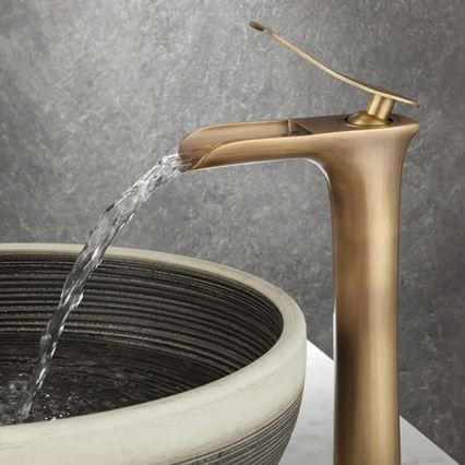 REA-B8120 - Wastafelmengkraan LAGUNA 30 cm geborsteld goud